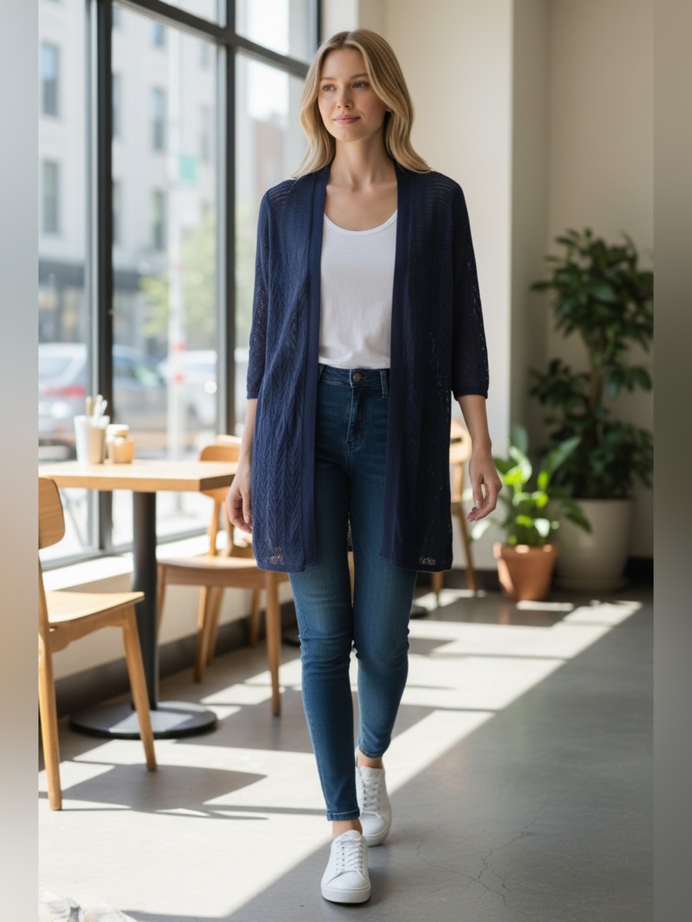CROFT&BARROW EUC NAVY BLUE CARDIGAN SZ XL